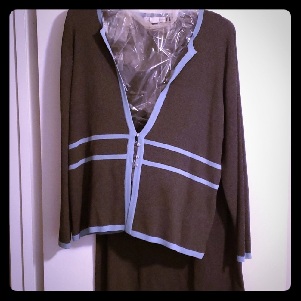 Cardigan sweater and skirt